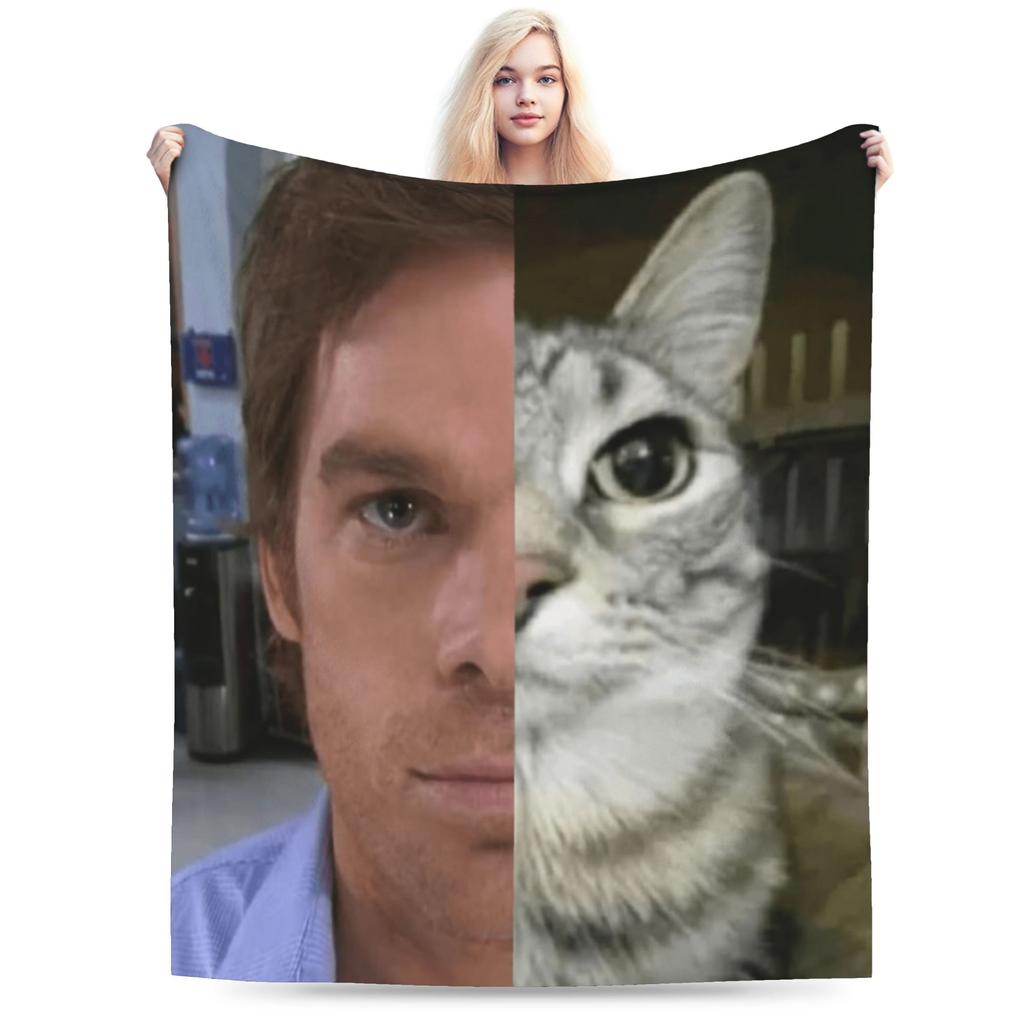 Dexter Morgan Soft Blanket Child Plush Throw Blanket Aesthetic Outdoor Flannel Bedspread Sofa Bed Cover