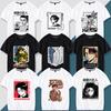 Japanese Anime Attack On Titan Handsome Printed Summer 100% Cotton T-shirt Fashion Casual Men's Streetwear