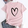 Summer Women's Printed Pure Cotton Heart Loose Round Neck Short Sleeved T-Shirts Women’s