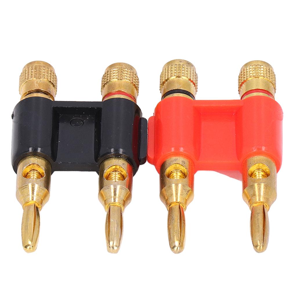 2Pcs Stackable Dual Banana Male Plug 2 Way Brass Connectors Speaker Wire Accessories 32A 1000V
