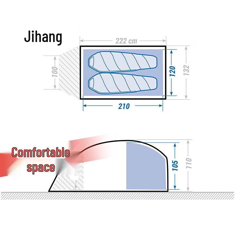 Jihang FOR3TREK900 Легкая раскладная палатка для 2 человек