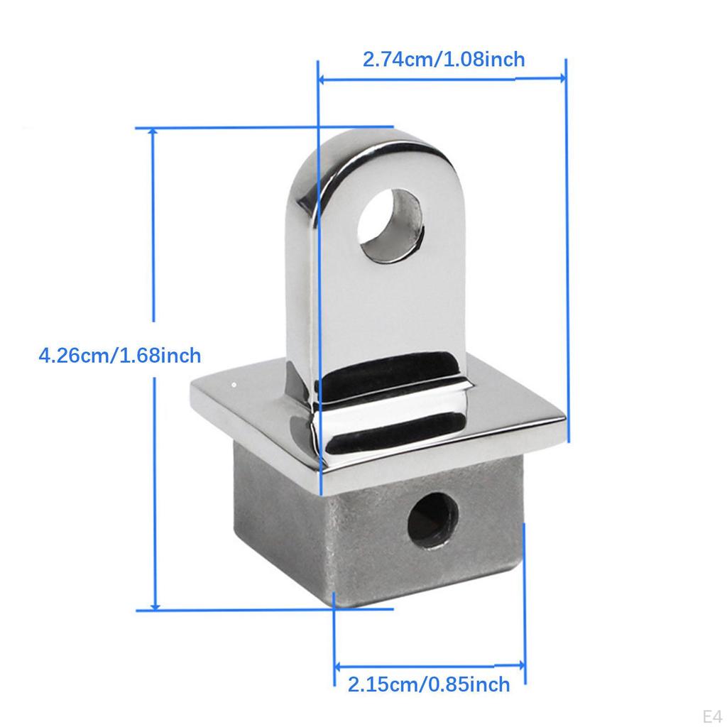 Квадратная верхняя заглушка для глазка, морская фурнитура для бимини, зеркально-полированная фурнитура для раздвижных яхт
