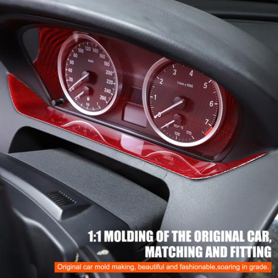 Red Soft Carbon trument Lower Trim Sticker For BMW 6 Series E63 E64 2004-10