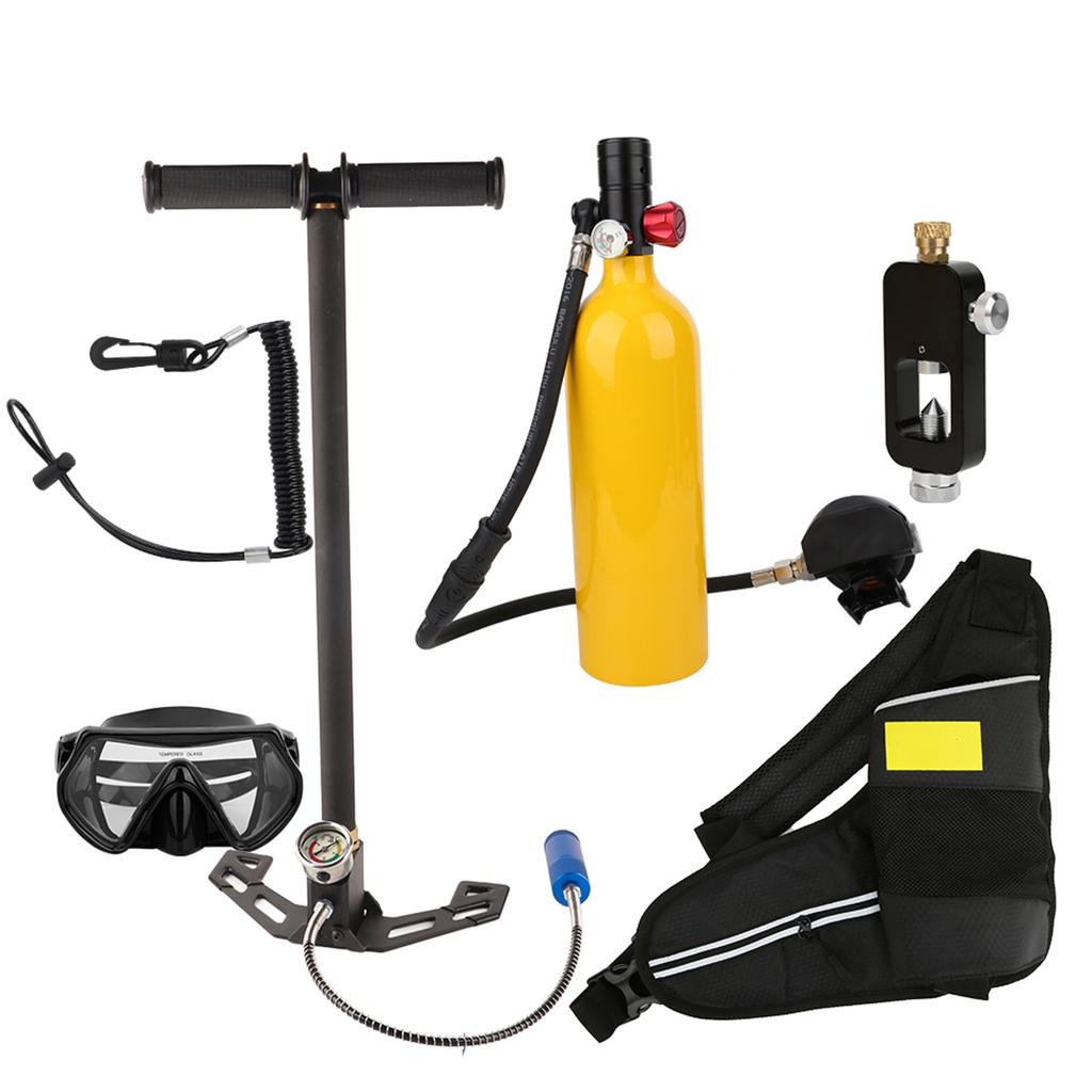 Dive Equipment 1L Rebreather Lanyard Storage Bag Scuba Adapter Inflate Pump Handbag Goggle