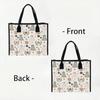 Cute Ghost Floral Printed Canvas Tote Bag Casual Large Capacity Portable Daily Shopping Handbag