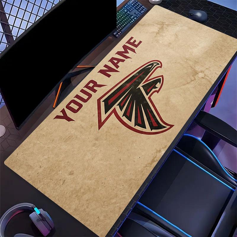 Custom Name,Atlanta Falcons Mouse Pad, Large Gaming Desk Mat, Non-slip XXL Mousepad for Laptop & Tablet, Mini PC Playmat with Stitched Edges