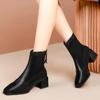 Shoes for Women Zip Women's Boots Fashion Square Toe Office and Career High Quality Short Plush Naked Bootszapatos