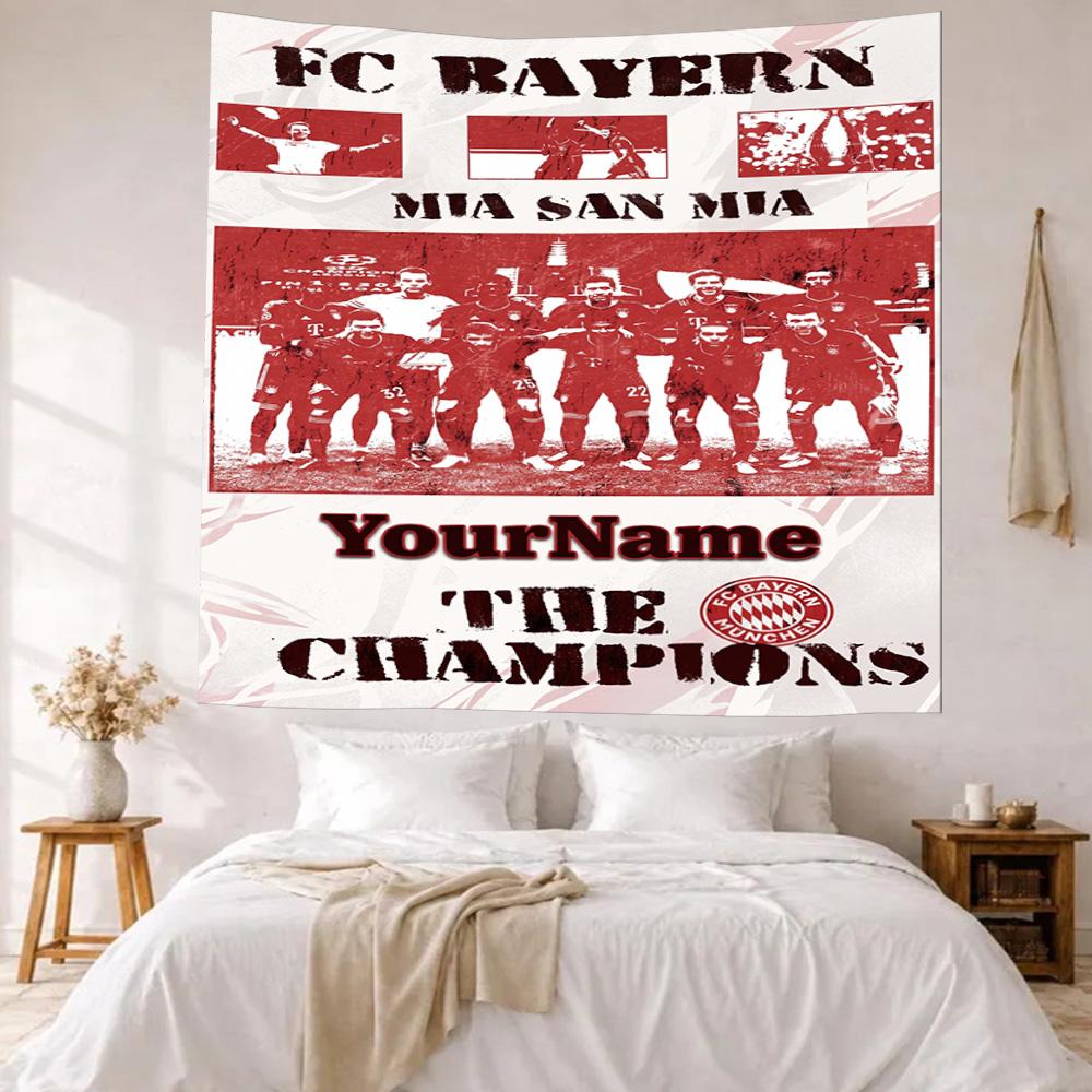 Bayern Munich Custom Your Name Wall Decor Tapestry Art For Pet Memorial Birthdaywedding Party Backdrop Family Gift