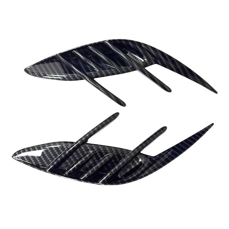 Rear Bumper Side Ventilation Grille For KIA Stinger 2017-2025 Carbon Fiber Look Gloss Black Automobile Styling Accessories