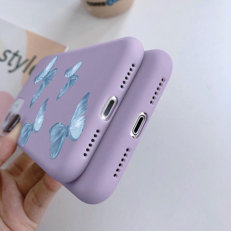 Мягкий силиконовый чехол Heart ButterflySoft для Xiaomi Redmi Note 13 Pro 13C Samsung A35 A55 M35 S24 Huawei Honor 200 iPhone Camera Защитный противоударный чехол