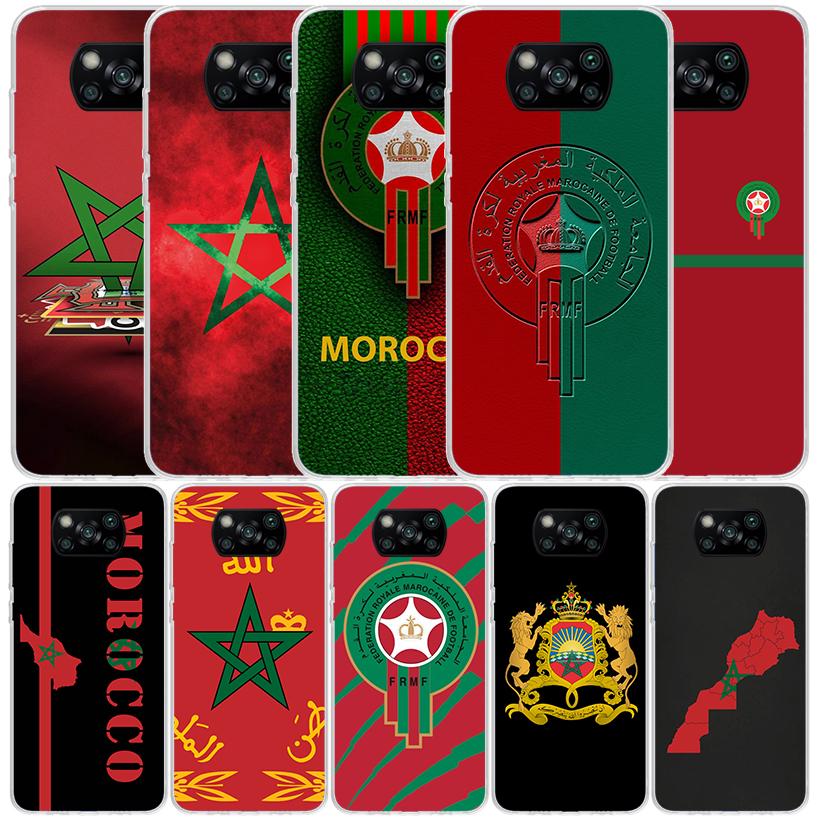 Morocco Flag Phone Case For Xiaomi Poco F7 Ultra X5 X6 X7 Pro M7 Redmi 15C 15 13C 13 12C 12 10C 10 10A 9 9C 9A 9T Cover Poco X7