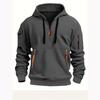 2025 New Men's Sweater Hoodie Zipper Multi-pocket Sports Top