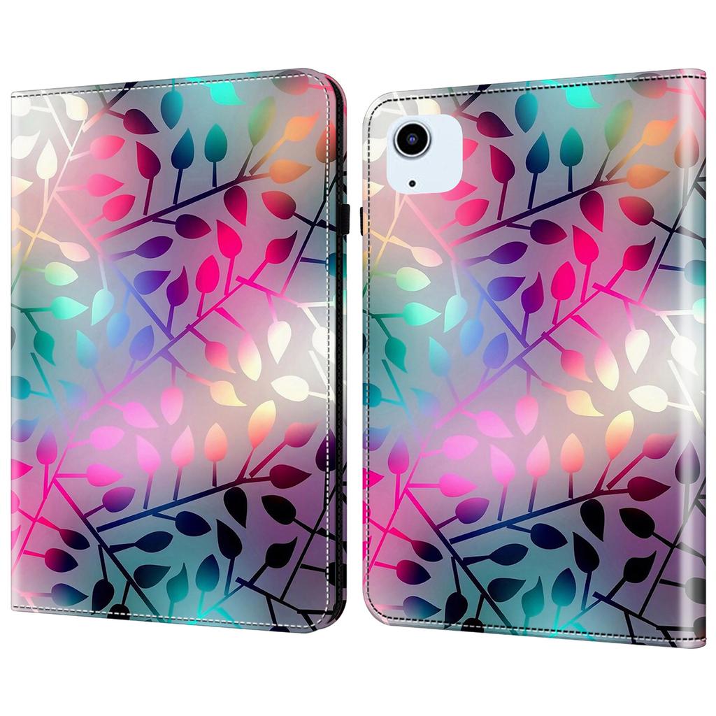 Для iPad Эйр 11 (2025)/(2024)/Воздух (2020)/(2022) Кожаный чехол Противоударная обложка для планшета с подставкой, Принт с узором