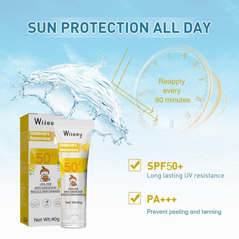 Children's Sunscreen Refreshing Oil Free Sun Protector Mild Non-irritating Anti-Oxidation Outdoor UV Resistance Body Lotion Cream