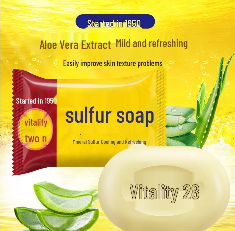 Vitality 28 Sulfur Soap 90g Pack: 10 Bars for Face, Bath, Hands - Deep Clean with Classic Sulfur Formula