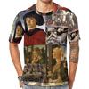 Мужская футболка Sandro Botticelli Пэчворк Хип-хоп Футболки Короткий рукав Графическая футболка Дропшиппинг Летняя Повседневная Большого размера Футболки