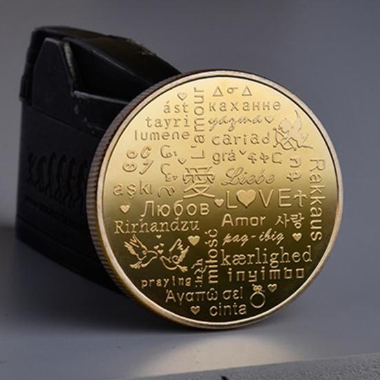 Монета для пары, коллекционный сувенир, длинный тисненый декор, долговечный свадебный сувенир с покрытием, монета для пары