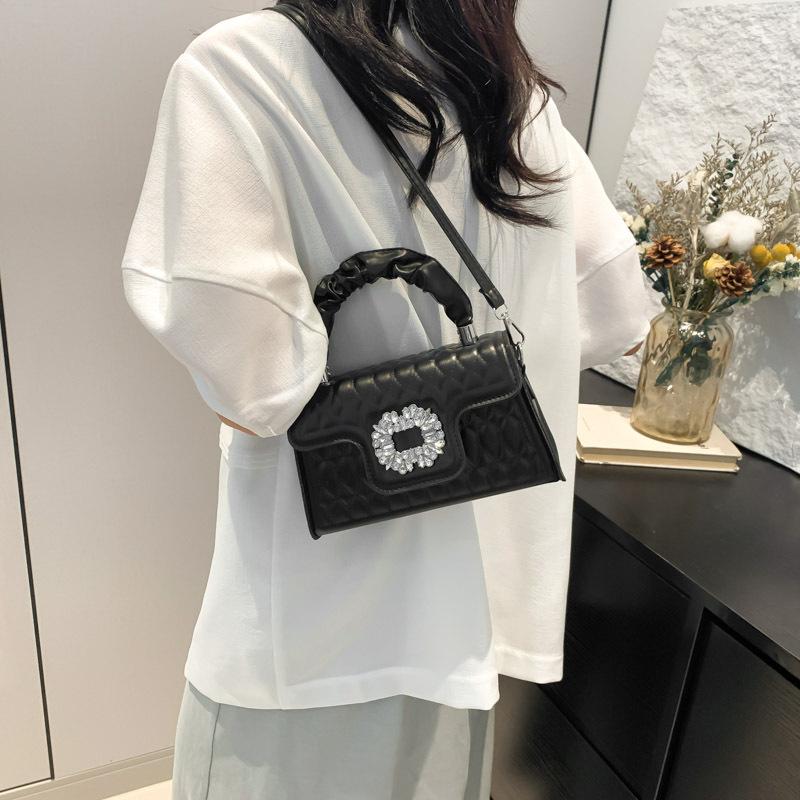 Женская сумка, сумка-мессенджер через плечо с текстурой в иностранном стиле, модная и повседневная маленькая квадратная сумка 2024 года, новая летняя простая сумка