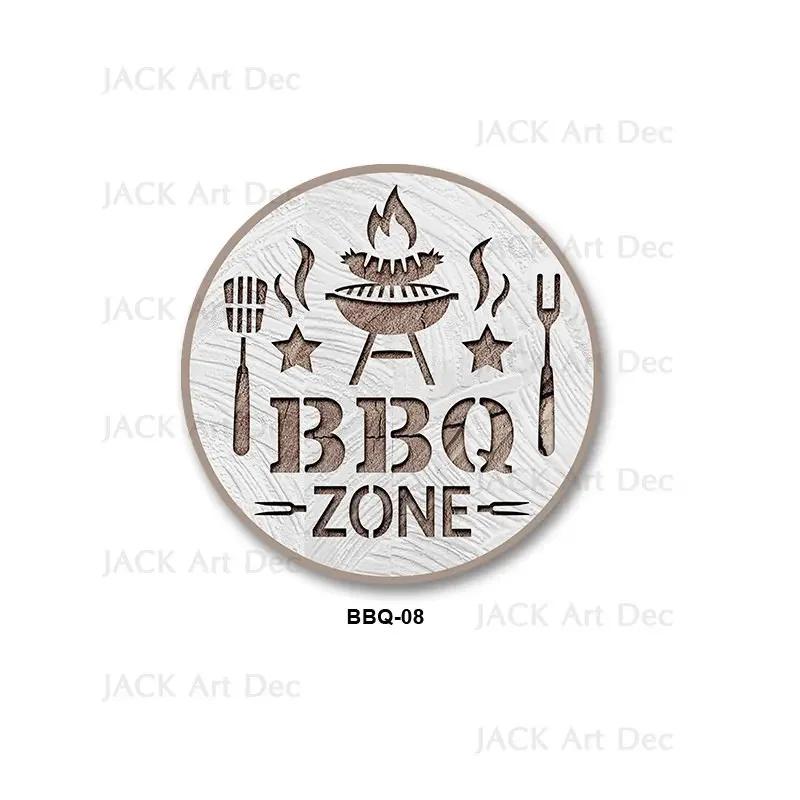 BBQ Zone Metal Sign Vintage Dad`s BBQ Yard Outdoor Party Decoration Plate Retro Barbecue Rules Slogan Metal Signs