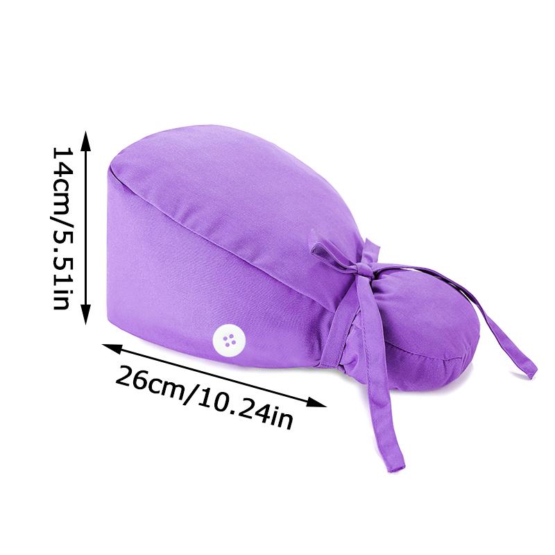 1 шт. с пуговицами однотонная шапочка медсестры с высоким хвостом регулируемая легко моется