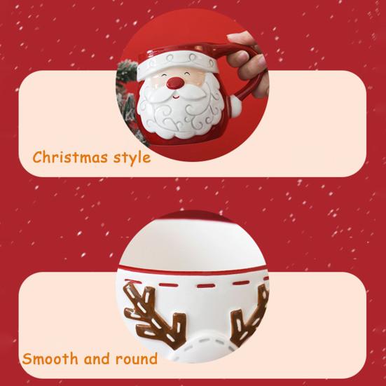 Керамическая кофейная чашка Санта Клаус Лось Чайная кружка Завтрак Овсянка