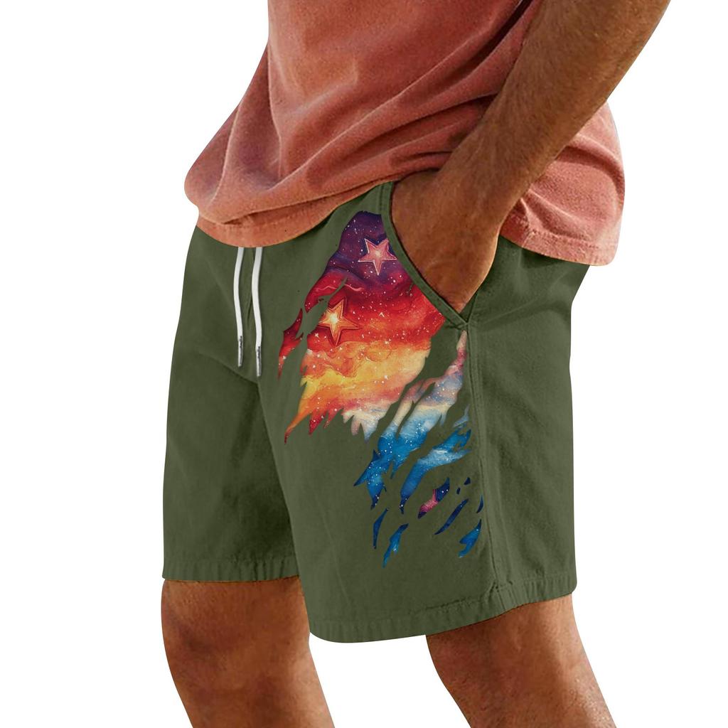 Мужские летние большие повседневные свободные спортивные брюки пляжные шорты