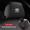 Leather Car Seat Headrest Protect Cover For Toyota Corolla Supra 86 Yaris Prius Camry Tacoma Venza Tundra Rav4 Auris Accessories