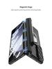 Магнитный кожаный бронированный чехол для Samsung Z Fold 5 с окошком для камеры и держателем для стилуса