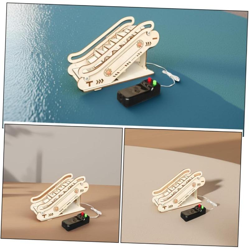 Escalator Model Mechanical Elevator Puzzle Model Building Kits Small Elevator Model Elevator Lift Elevator Model Puzzles Stem Motor Beige