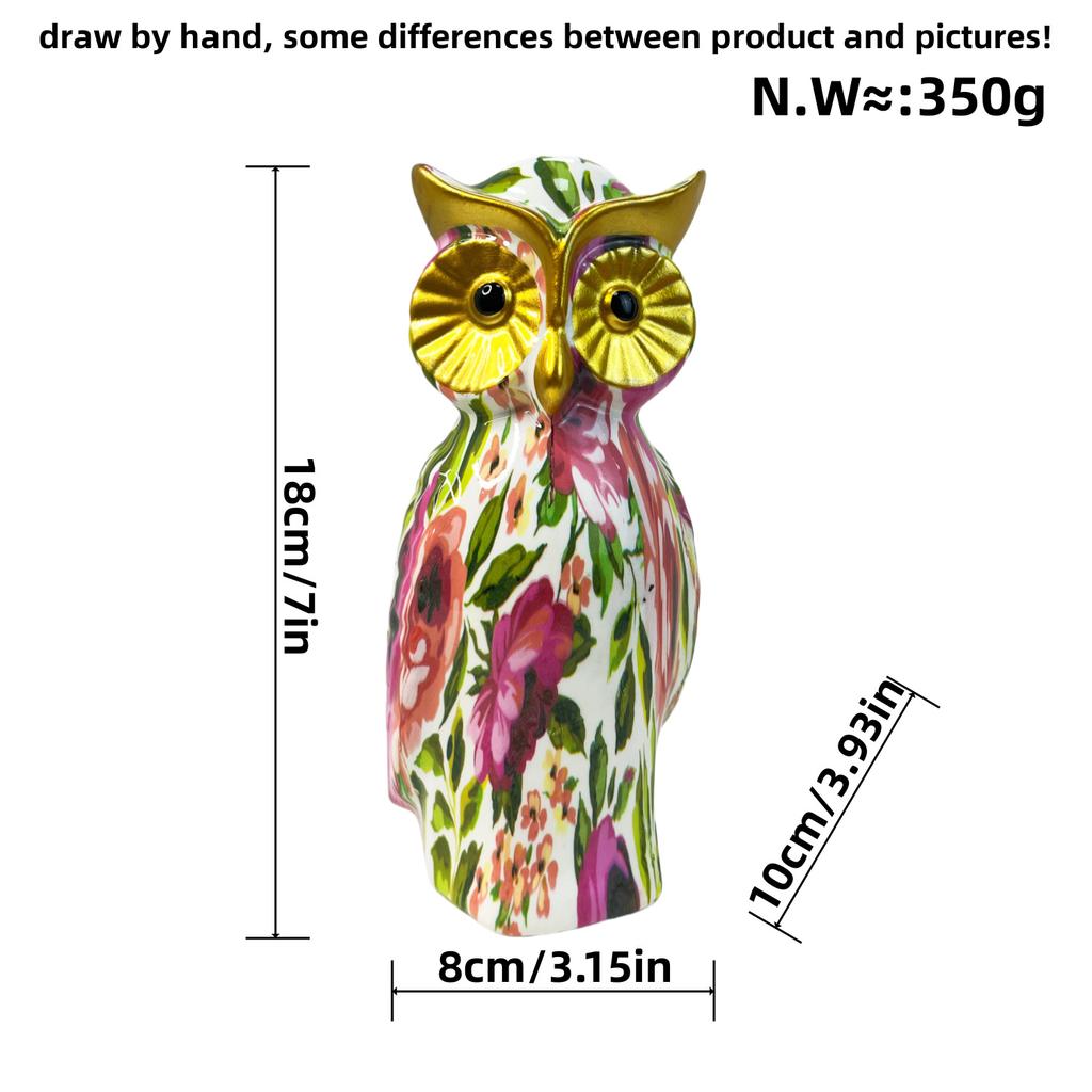 Modern Minimalist Water Best Transfer Printing Owl Ornaments Resin Crafts Home Use Living Room TV Cabinet Exhibition Hall Decoration Supplies