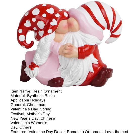 Фигурка пары гномов на День святого Валентина, настольное украшение для пары гномов, смоляная статуэтка целующейся пары гномов, подарки для девушки, мамы, женщины