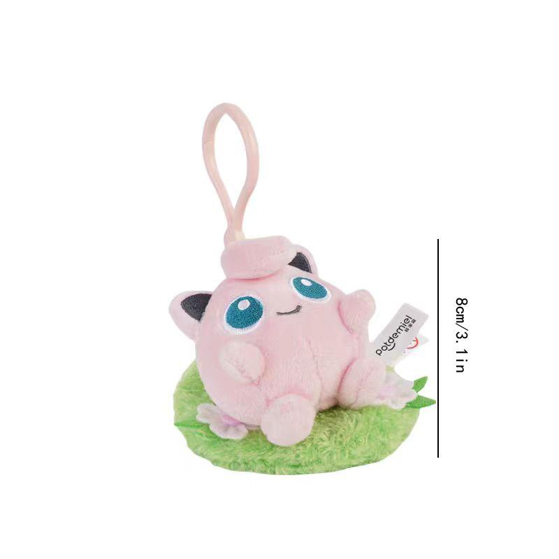 Snorlax Pikachu Eevee Jigglypuff Bulbasaur Keychain Plush Toy Cartoon & Cute Backpack Pendant Children's Gift