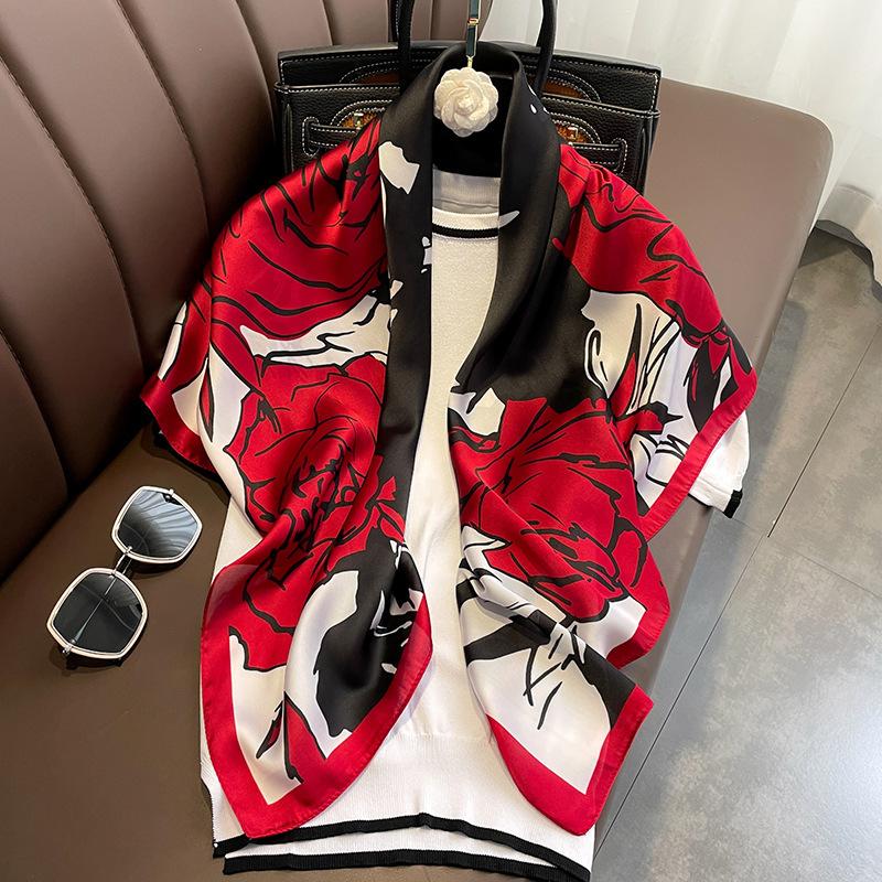 Классический шелковый шарф Женский модный квадратный шелковый шарф