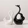 Elegant Swan Couple Ornaments for Living Room and Wine Cabinet Decor