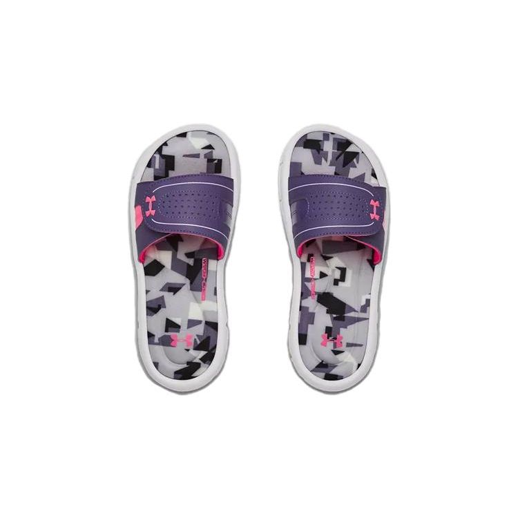 Under Armour Ignite Series Comfortable Slippers Kids Footwear White Purple 3021319-102