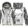 Coat Skull Punisher Zipper Unisex Jacket Sweatshirts Hoodie Thicken