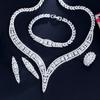 CMM 4 шт. Роскошные блестящие циркониевые женские свадебные ожерелья невесты праздничные бижутерия наборы аксессуаров