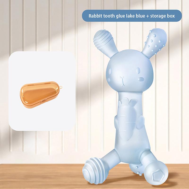 Игрушки для прорезывания зубов в форме кролика, жевательные игрушки для прорезывания зубов, мягкие, эластичные, силиконовые, прорезыватели для зубов, держатель для новорожденного, прорезыватели для моляров, детские принадлежности
