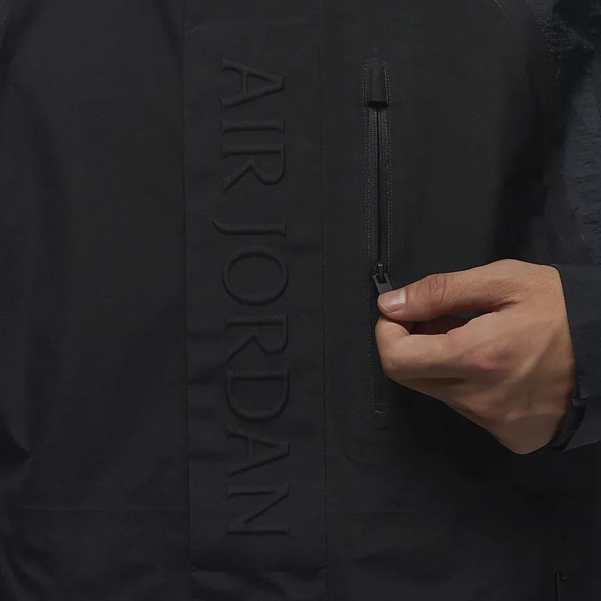 Jordan Куртка Air GORE-TEX Comfortable Waterproof Soft Skin Friendly Zip-Up с длинным рукавом Мужские куртки Серый Черный FV7216-045