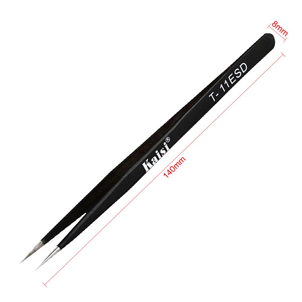 Черные антистатические высокоточные пинцеты для медицинской/электронной фабрики/химической промышленности