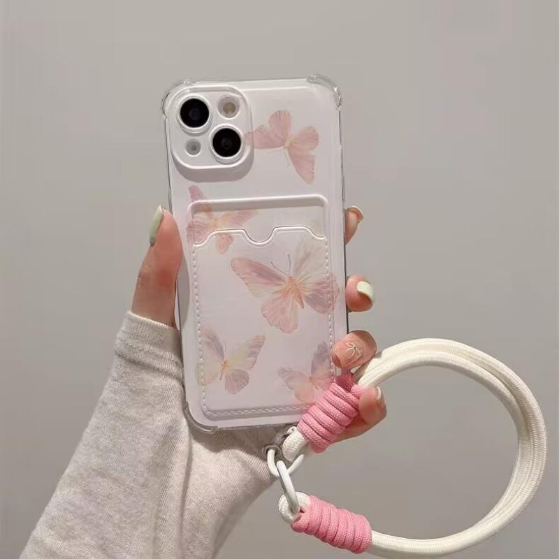 Чехол для Xiaomi Redmi Note 13 14 Pro Plus 12 11 10 Pro 12S 11S 9S 13C 12C 10C 9C 9A A2 A1 Покрытие TPU Бабочка Держатель для фотокарточек