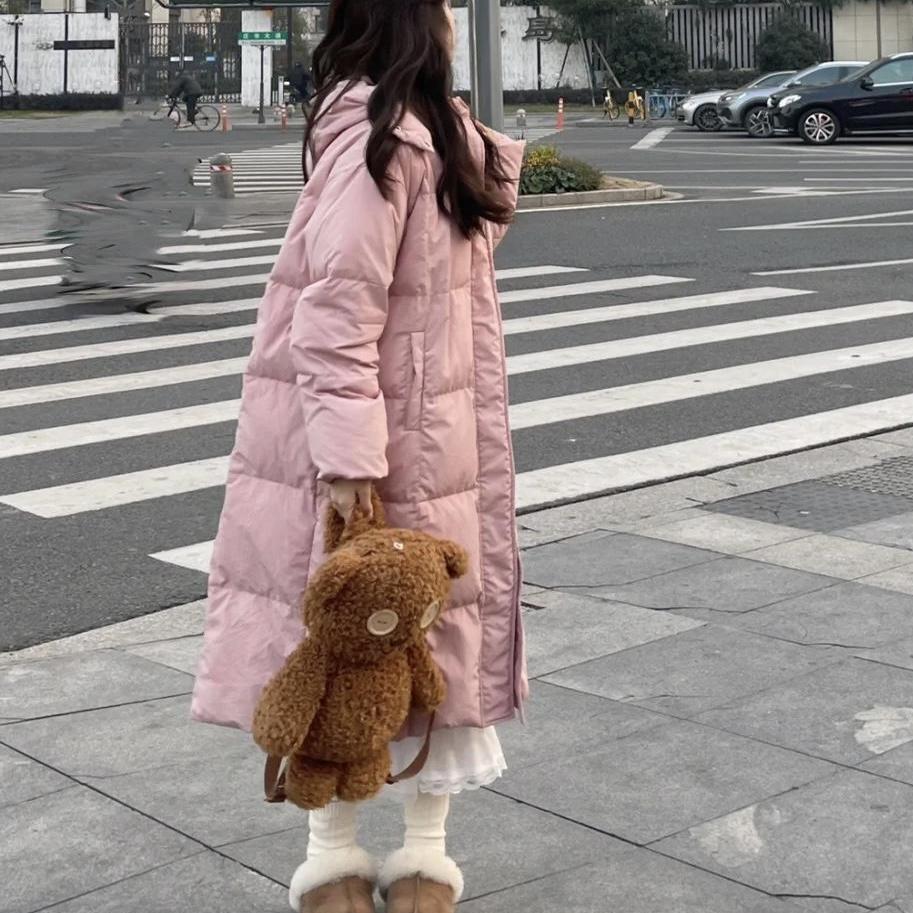 Женская одежда средней и длинной длины с хлопковой подкладкой 2024 женская утолщенная корейская версия выше колена куртка с хлопковой подкладкой