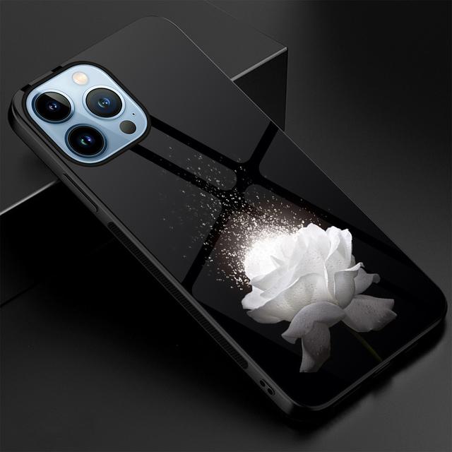 Чехол для телефона с цветочным принтом «Розовая роза» для Iphone 14 13 11 12 Pro Max Mini Xs Xr X 7 8 6s Plus Se 2022, задние чехлы из закаленного стекла