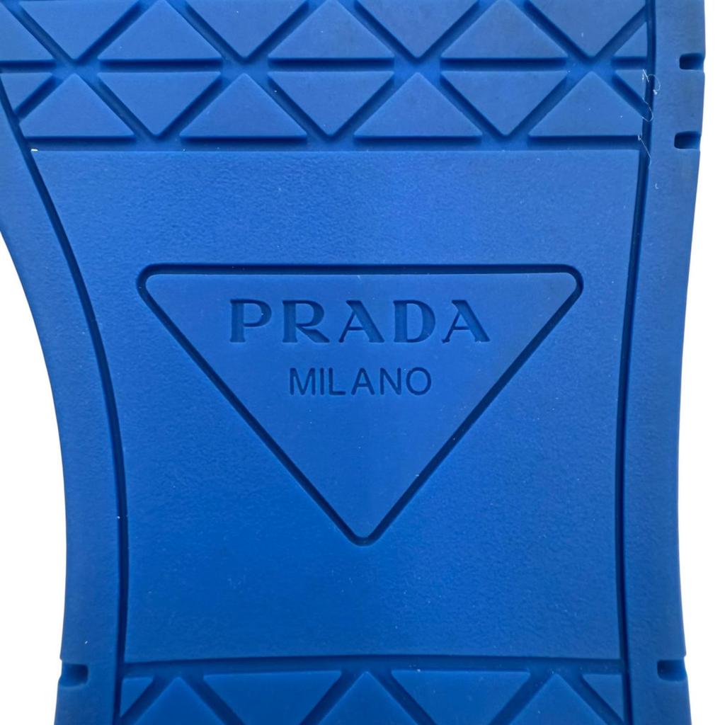 Excellent PRADA Low cut sneakers triangle logo triangle plate blue 5 2EE364 Used