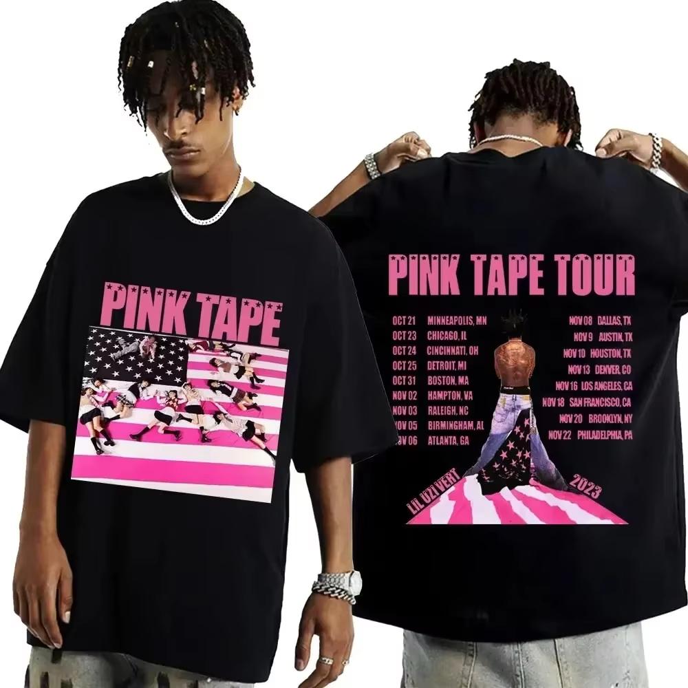Футболка с изображением рэпера Lil Uzi Vert 2025 Concert Tour Pink