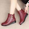 2024 Winter Leather Waterproof Women Casual Boots Women Thick Plush Warm Ankle Boots Female Comfort Cotton Boots