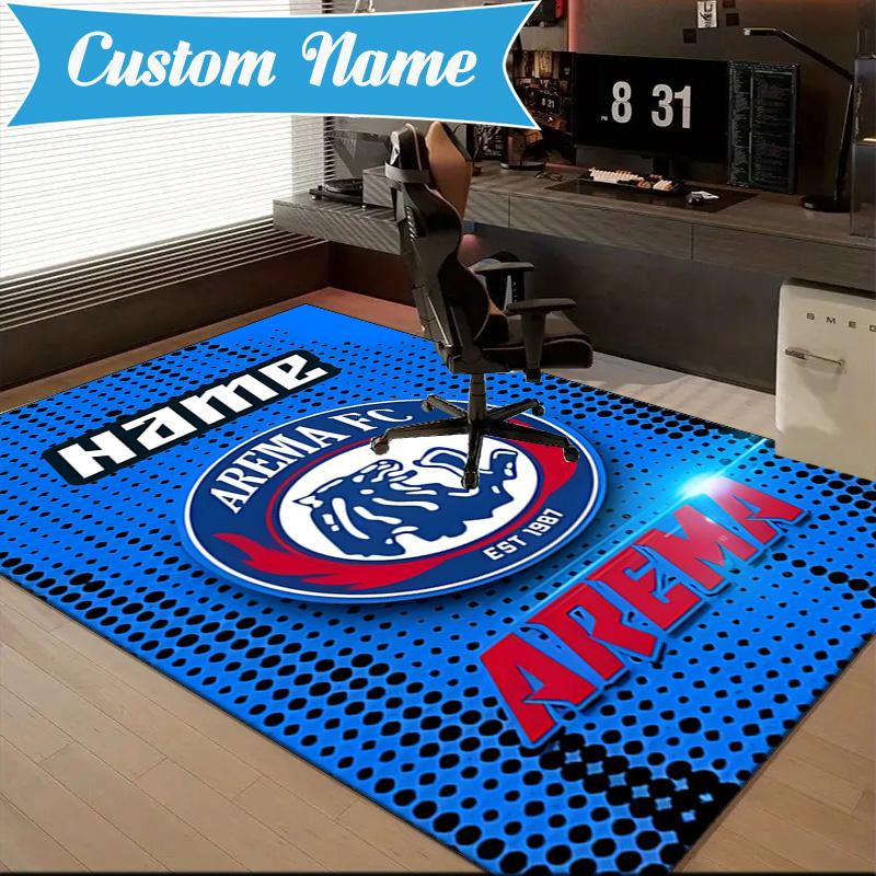 Custom Name AREMA Crest Design Rug Game Carpet, Floor Mat for Bedroom Living Room Entryway Rug, Home Decor Idea Gift for Christmas birthday