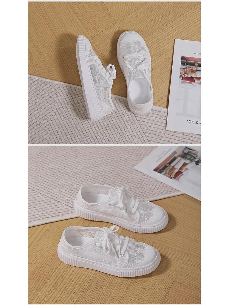 Белая сетчатая женская летняя спортивная обувь 2024 года, дышащая, универсальная, большого размера