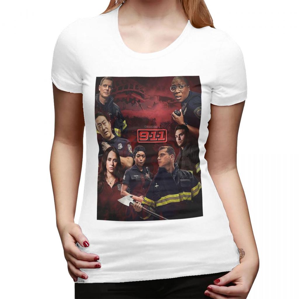 911 Red Glare TShirt for Women Crew Neck Streetwear T Shirts Womens Tees Short Summer Clothes Tops