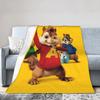 A-Alvin and the Chipmunks Flannel Throw Blankets Movie  Blanket for Bed Bedroom Super Soft Bed Rug,